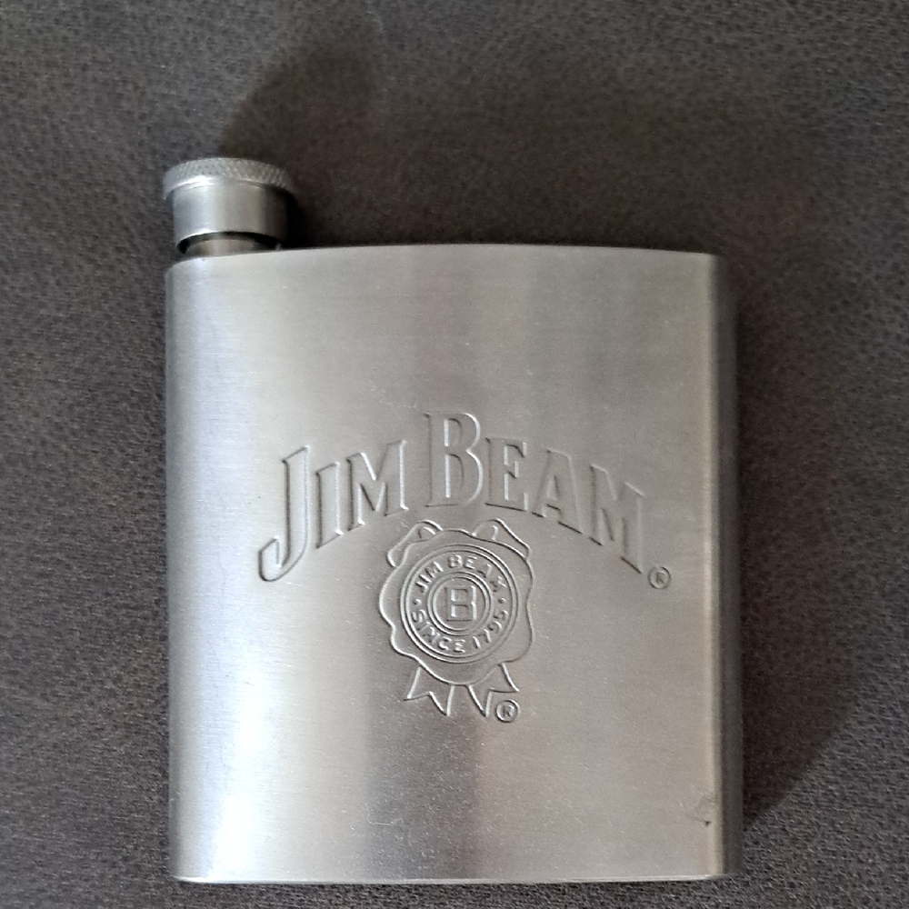 Silver Flask jim Beam